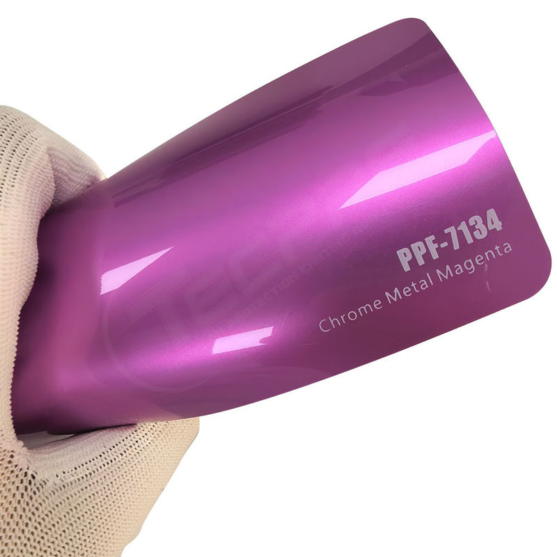 PPF-7134 Chrome Metal Magenta Renkli Boya Koruyucu Filmi Araç Çizikleri İçin