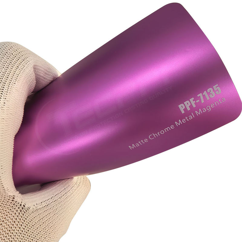 PPF-7135 Mat Chrome Metal Magenta Renkli Boya Koruma Filmi Araba Çizikleri İçin